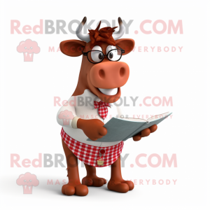 Rød Guernsey Cow maskot...