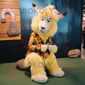 Gouden Angora Goat mascotte...