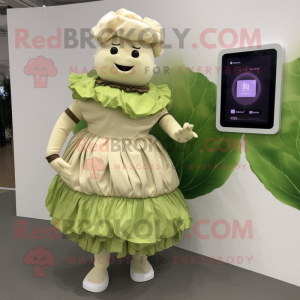 Beige Cabbage Leaf mascotte...