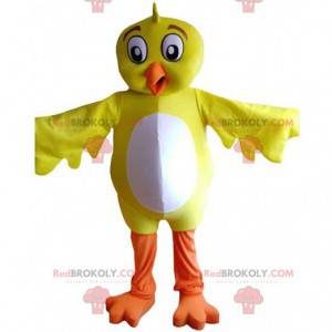 Mascota pájaro amarillo y blanco, disfraz canario gigante -