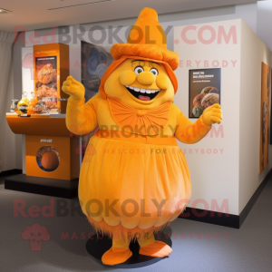 Orange Ogre maskot kostym...