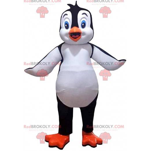 Mascotte de pingouin noir et blanc, costume de manchot -