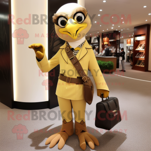 Guld Falcon maskot kostume...