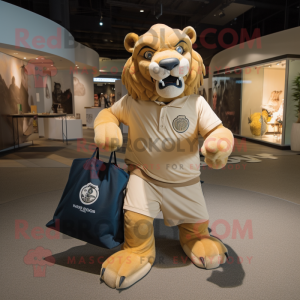 Tan Smilodon maskot kostym...