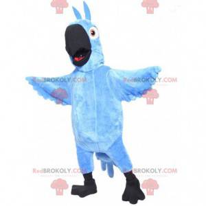 Mascot Blu, the famous blue parrot from the cartoon "Rio" -