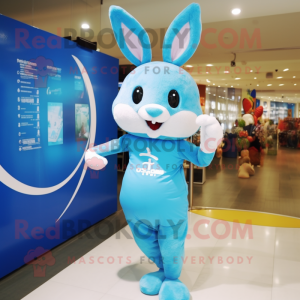 Sky Blue Wild Rabbit maskot...