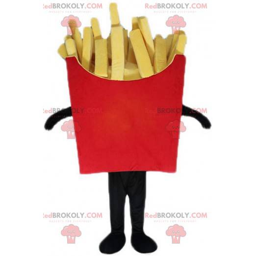 Maskot jätte pommes frites kon, pommes frites kostym -