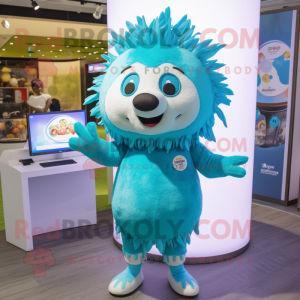 Cyan Hedgehog maskot...