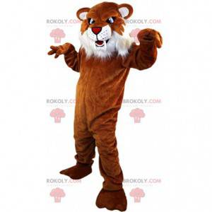 Orange and white jaguar mascot, fierce leopard costume -