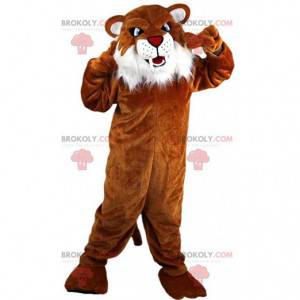 Orange and white jaguar mascot, fierce leopard costume -