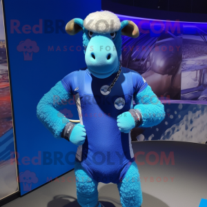 Blue Sheep maskot kostume...