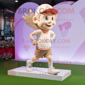 Beige Cupid maskot drakt...