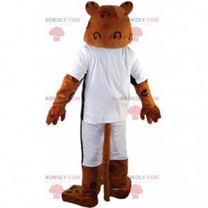 Mascotte de tigre, de puma marron, costume de félin sauvage -