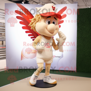 Beige Amor maskot kostume...