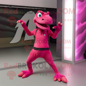 Magenta Utahraptor maskot...