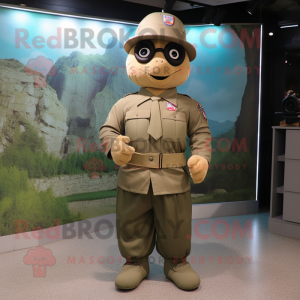 nan American Soldier mascot costume character dressed with a Henley Shirt and Messenger bags