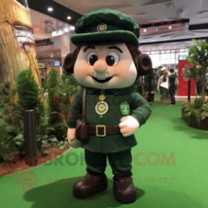 Forest Green Guinness mascot costume character dressed with a Polo Tee and Berets