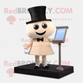 Beige Cherry mascot costume character dressed with a Tuxedo and Belts