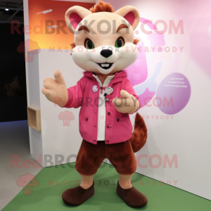 Pink Marten maskot kostume...