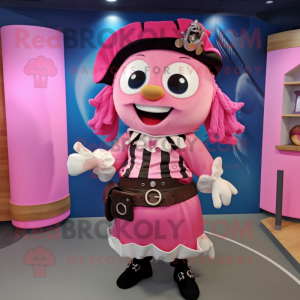 Pink Pirate maskot kostume...