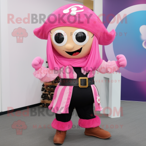 Pink Pirate maskot kostume...