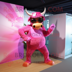 Pink Minotaur maskot...