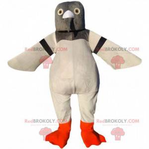 Giant pigeon mascot, gray and white, pigeon costume -