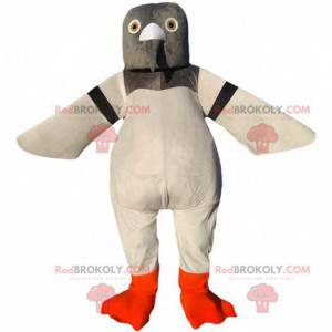 Mascota de paloma gigante, gris y blanco, disfraz de paloma -