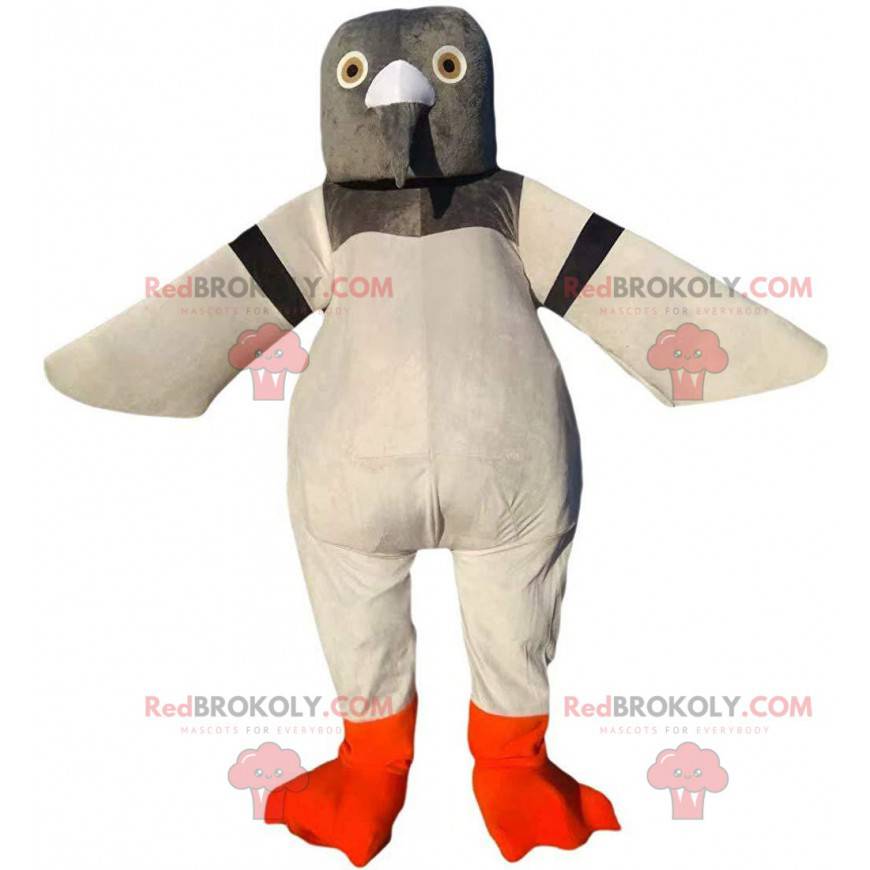Kæmpe duer maskot, grå og hvid, duer kostume - Redbrokoly.com Kæmpe duer maskot, grå og hvid, duer kostume - Redbrokoly.com