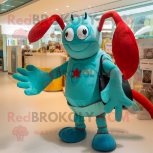 Teal Lobster mascotte...