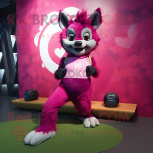 Magenta Hyena maskot kostym...