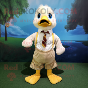 Cream Gosling maskot kostym...
