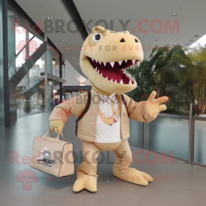 Tan Tyrannosaurus maskot...