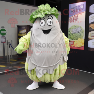 Gray Corned Beef And Cabbage mascot costume character dressed with a Shorts and Shawls