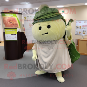 Gray Corned Beef And Cabbage mascot costume character dressed with a Shorts and Shawls