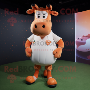 Peach Jersey Cow maskot...