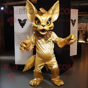 Gold Gargoyle maskot kostym...