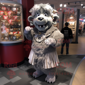 Sølv Buffalo maskot kostume...