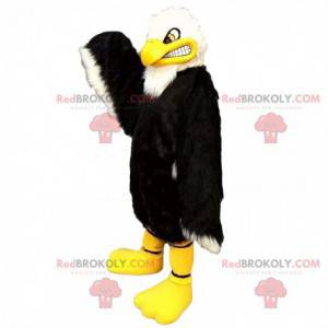 Grande mascote de águia preta e branca, fantasia de abutre -