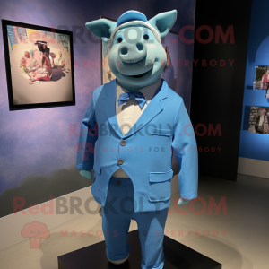 Blue Pig mascotte kostuum...