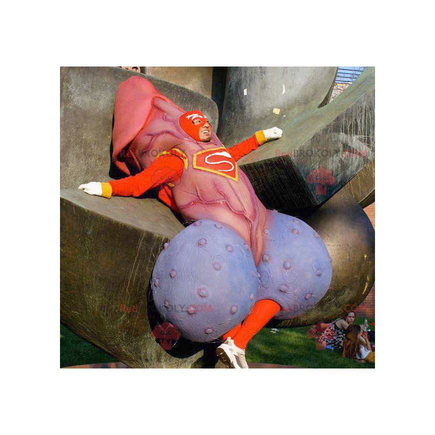 Mascota de pene gigante en traje de superhéroe - Redbrokoly.com