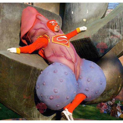 Mascotte del pene gigante in abito da supereroe - Redbrokoly.com