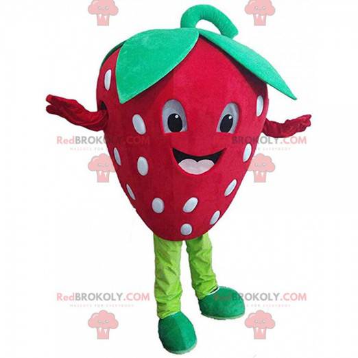 Mascotte de fraise rouge géante, costume de fraise -