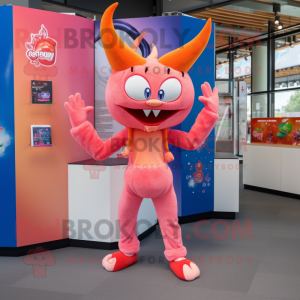 Peach Devil maskot kostym...