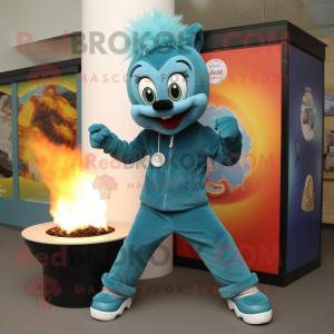 Teal Fire Eater maskot...