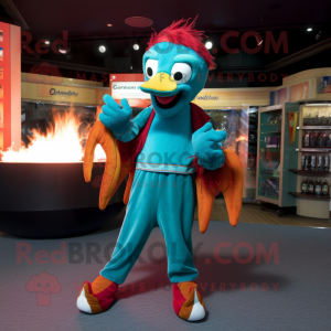 Teal Fire Eater mascotte...