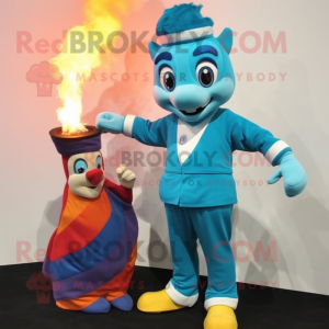 Teal Fire Eater mascotte...