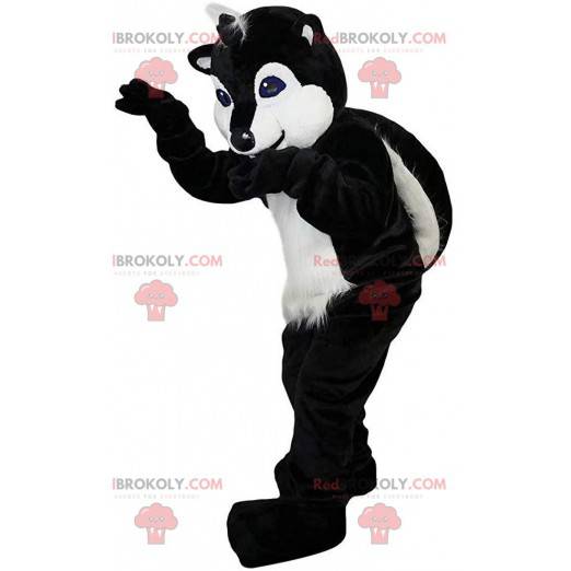 Black and white polecot mascot, raccoon costume - Redbrokoly.com