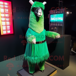 Groene lama mascotte...