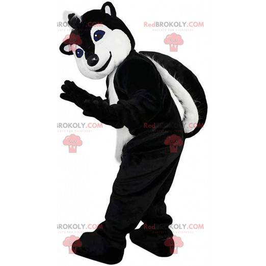 Black and white polecot mascot, raccoon costume - Redbrokoly.com